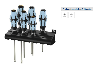 Wera 3334/3355/6 Schraubendr.- satz, Edelstahl + Rack
